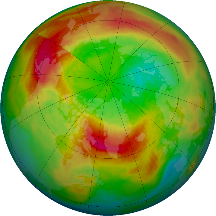 Arctic ozone map for 04 March 1994